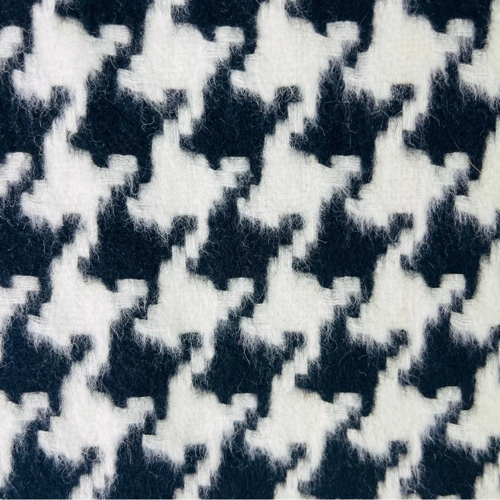 Talbots black white wool houndstooth preppy office pencil skirt 2P